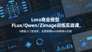 系统性学习Lora商业模型FLux／Qwen／Zimage训练实战课，0基础入门至进阶，全面掌握lora训练核心内容-优创圈