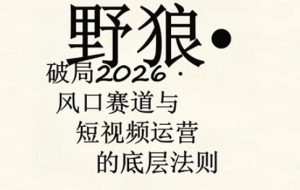 野狼团队·多平台实操运营课，覆盖AI口播、服装、好物、漫剪等热门玩法（更新4月29日）-优创圈