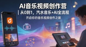 AI音乐视频创作营｜从0到1，汽水音乐+AI全流程，开启你的音乐视频创作之旅-优创圈
