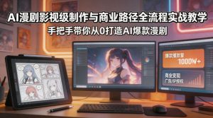 AI漫剧影视级制作与商业路径全流程实战教学，手带你从0打造AI爆款漫剧-优创圈