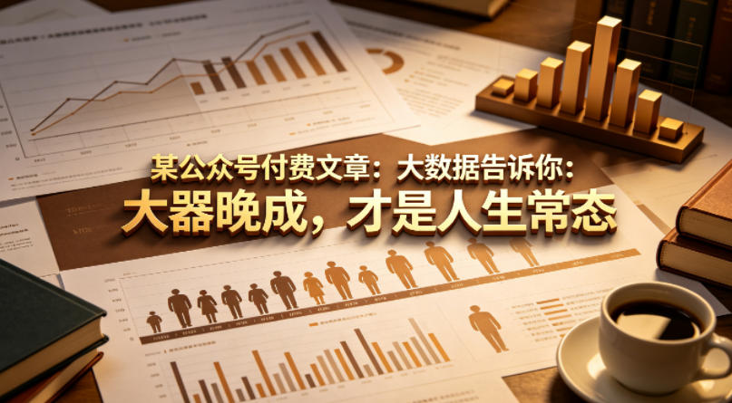 某公众号付费文章：大数据告诉你：大器晚成，才是人生常态-优创圈