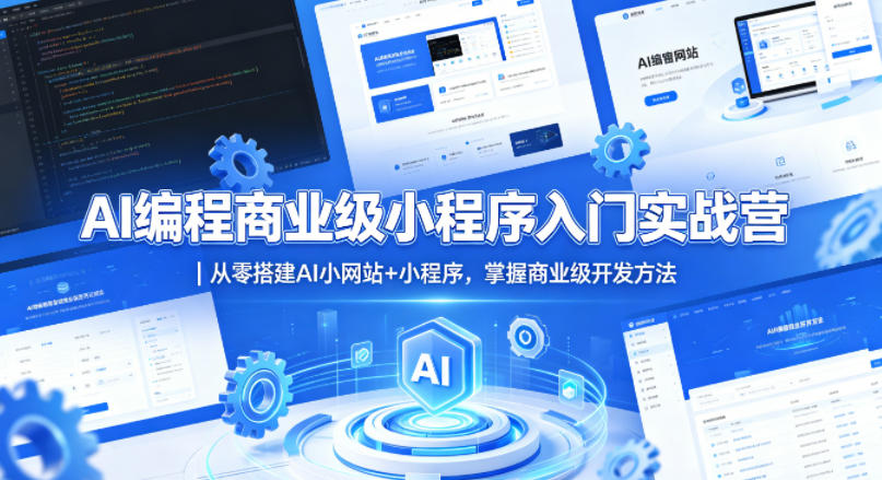 AI编程商业级小程序入门实战营｜从零搭建AI小网站+小程序，掌握商业级开发方法-优创圈