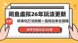 闲鱼虚拟从0到1系统化运营课程：标准化打法拆解 + 高效出单全链路教学，新手也能日出100单-优创圈