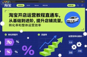 淘宝开店运营教程直通车，从基础到进阶，提升店铺流量，转化率和整体运营效率（更新26年4月20日）-优创圈