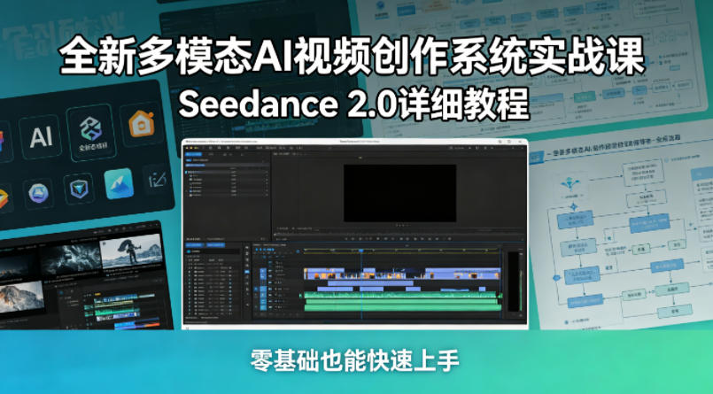 全新多模态AI视频创作系统实战课，Seedance 2.0详细教程，零基础也能快速上手-优创圈