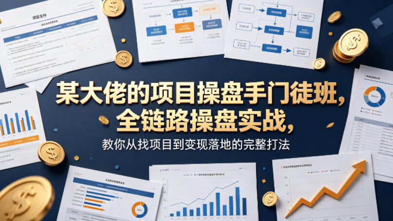 某大佬的项目操盘手门徒班，全链路操盘实战，教你从找项目到变现落地的完整打法-优创圈