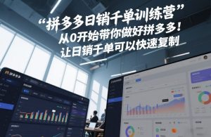 拼多多日销千单训练营，从0开始带你做好拼多多，让日销千单可以快速复制(更新26年4月)-优创圈
