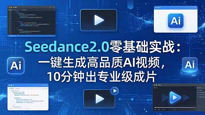 Seedance2.0零基础实战：一键生成高品质AI视频，10分钟出专业级成片-优创圈
