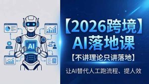 2026跨境AI落地课，不讲理论只讲落地，让AI替代人工跑流程、提人效-优创圈