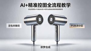 AI+精准控图全流程教学 豆包关键词+PS色块分区+即梦合成搞定电商高级摄影图-优创圈