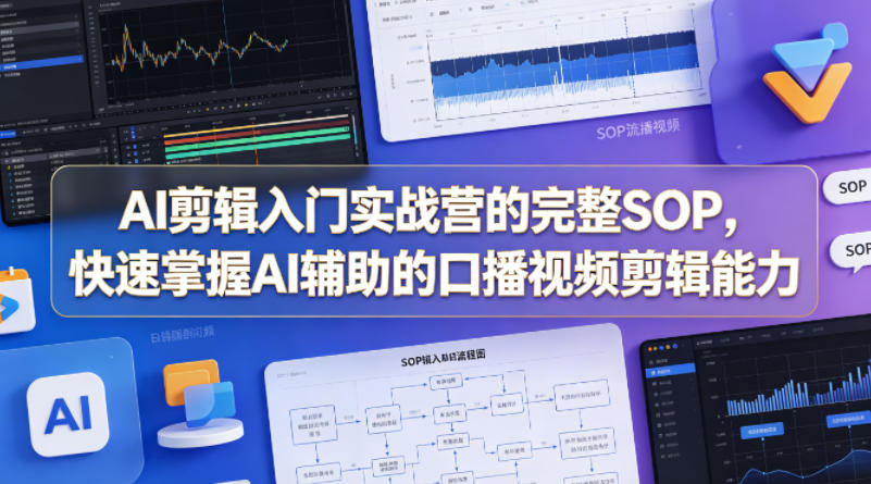 AI剪辑入门实战营的完整SOP，快速掌握AI辅助的口播视频剪辑能力-优创圈