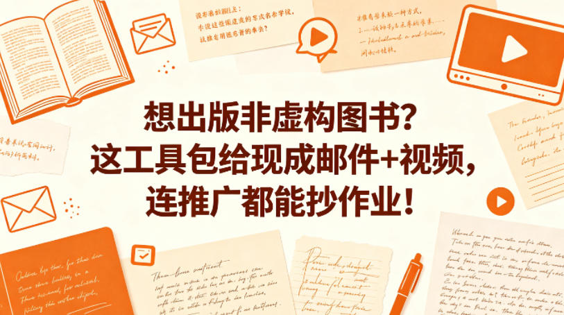 想出版非虚构图书？这工具包给现成邮件+视频，连推广都能抄作业！【原创双语字幕】-优创圈