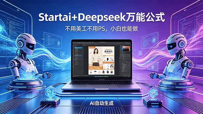 AI自动做电商详情页：Startai+Deepseek万能公式，不用美工不用PS，小白也能做-优创圈