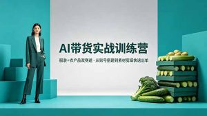 AI带货实战训练营，服装+农产品双赛道，从账号搭建到素材剪辑快速出单-优创圈