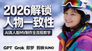 2026独创解锁人物一致性：AI真人版MV制作，不讲空话，不拼概念，全流程实操-优创圈