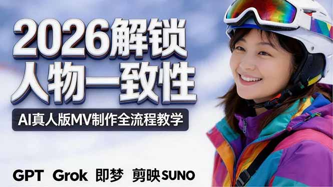 2026独创解锁人物一致性：AI真人版MV制作，不讲空话，不拼概念，全流程实操-优创圈