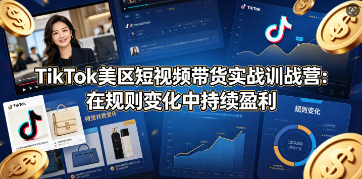 TikTok美区短视频带货实战训战营：在规则变化中持续盈利-优创圈
