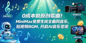 0成本做原创歌曲！MiniMax免费生成全曲风音乐，短视频BGM，开启AI音乐变现-优创圈