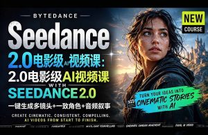 Seedance 2.0电影级AI视频课:一键生成多镜头+一致角色+音频叙事-优创圈