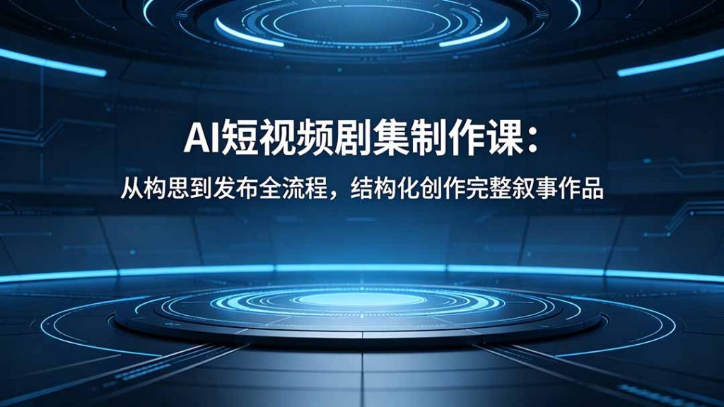 AI短视频剧集制作课：从构思到发布全流程，结构化创作完整叙事作品-优创圈