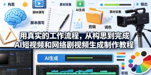 用真实的工作流程,从构思到完成AI短视频和网络剧视频生成制作教程-中英字幕-优创圈