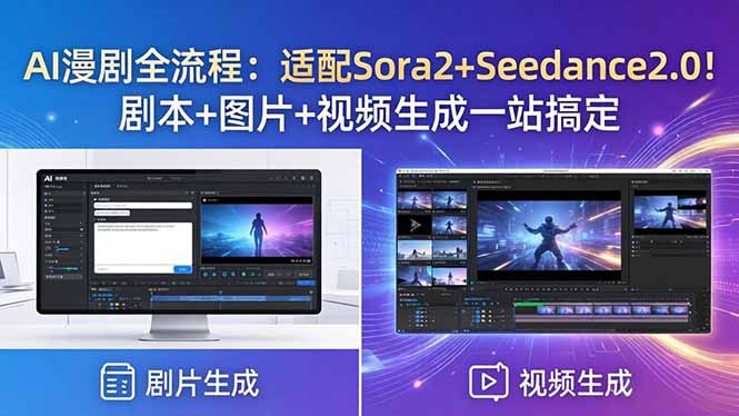 AI漫剧全流程：适配Sora2+Seedance2.0！剧本+图片+视频生成一站搞定-优创圈