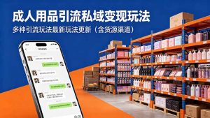 成人用品引流私域变现玩法，多种引流玩法最新玩法更新（含货源渠道）-优创圈