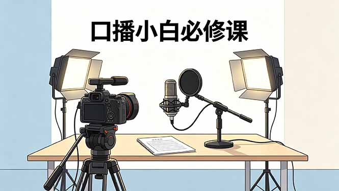 口播小白必修课：录像收音灯光设备+脚本撰写，搭专业级录制场景-优创圈