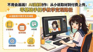 不用会画画!AI漫剧制作:从小说取材到付费上传,零基础手把手教学变现路径-优创圈