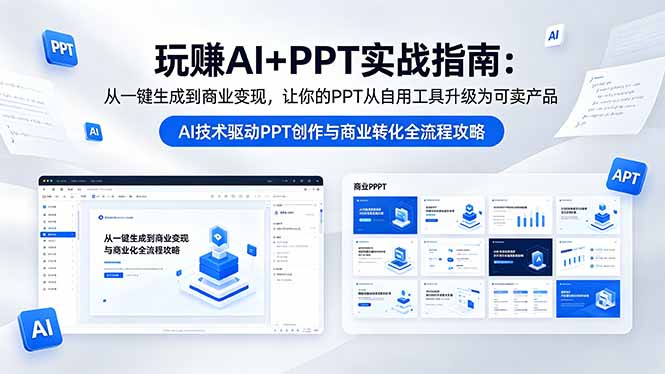 玩赚AI+PPT实战指南-更新5月13：从一键生成到商业变现，让你的PPT从自用工具升级为可卖产品-优创圈