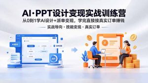 AI·PPT设计变现实战训练营，从0到1学AI设计+派单变现，学完直接接真实订单赚钱-优创圈