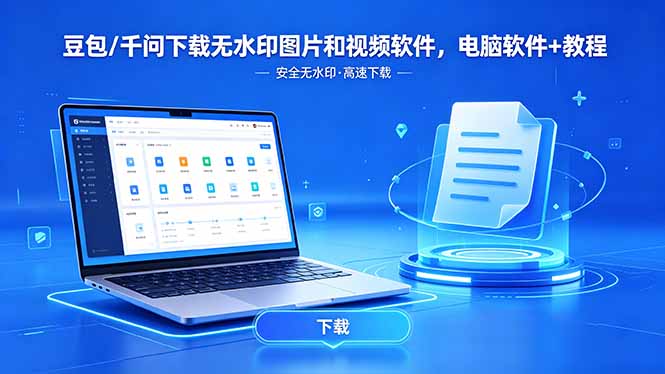 豆包/千问下载无水印图片和视频软件，电脑软件+教程-优创圈