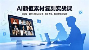 AI颜值素材复刻实战课,多图控一致性+提示词反推+洗图去重,批量做爆款视频-优创圈