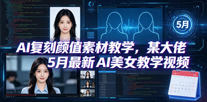 AI复刻颜值素材教学，某大佬5月最新AI美女教学视频，内含4月好物复刻教学-优创圈