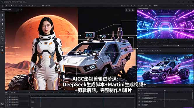 AIGC影视剪辑进阶课：DeepSeek生成脚本+Martini生成视频+剪辑后期，完整制作AI短片-优创圈
