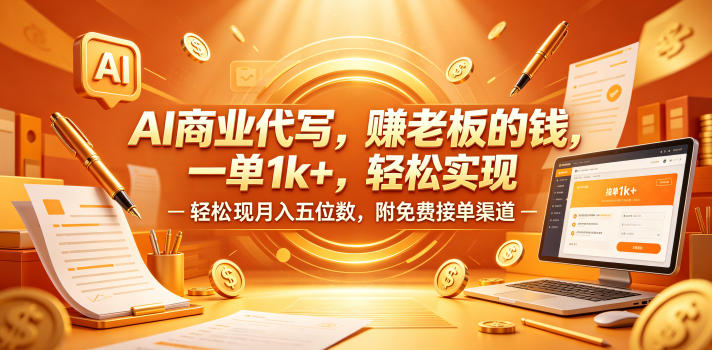 AI商业代写，賺老板的钱，一单1k+，轻松实现月入五位数，附免费接单渠道【揭秘】-优创圈
