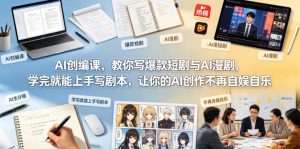 AI创编课,教你写爆款短剧与AI漫剧,学完就能上手写剧本,让你的AI创作不再自娱自乐-优创圈