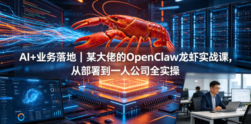 AI+业务落地｜某大佬的OpenClaw小龙虾实战课，从部署到一人公司全实操-优创圈