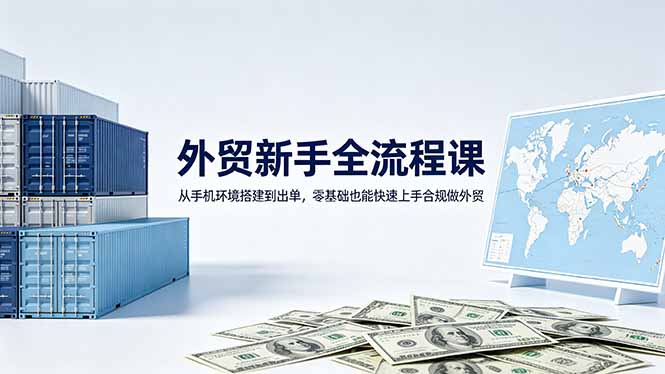 外贸新手全流程课：从手机环境搭建到出单，零基础也能快速上手合规做外贸-优创圈