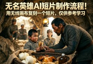 无名英雄AI短片制作流程！用无线画布复刻一个短片，仅供参考学习-优创圈