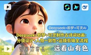 Deepseek+即梦+可灵制作古诗词动画:分镜设计+人物一致性+运镜剪辑全流程-优创圈