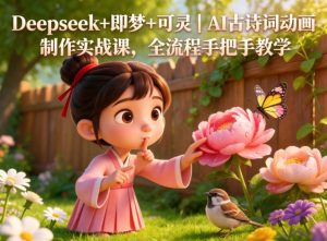 Deepseek+即梦+可灵｜AI古诗词动画制作实战课，全流程手把手教学-优创圈