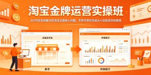 淘宝金牌运营实操班，从0开始系统解决你淘宝运营核心问题，手把手带你完成从小白到高手的蜕变-优创圈