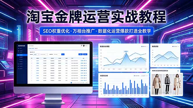 2026 淘宝金牌运营实战教程，SEO权重优化万相台推广，数据化运营爆款打造全教学-优创圈