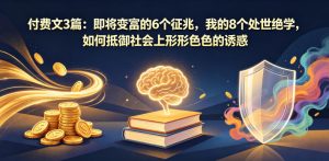 付费文3篇:即将变富的6个征兆,我的8个处世绝学,如何抵御社会上形形色色的诱惑-优创圈