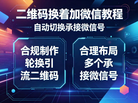 二维码换着加微信教程，自动切换承接微信号，合规制作轮换引流二维码，合理布局多个承接微信号-优创圈