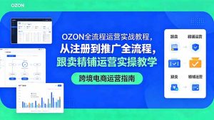 OZON全流程运营实战教程,从注册到推广全流程,跟卖精铺运营实操教学-优创圈