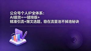 公众号个人IP全体系：AI提效+一键排版+精准引流+爆文选题，稳在流量池不掉池秘诀-优创圈