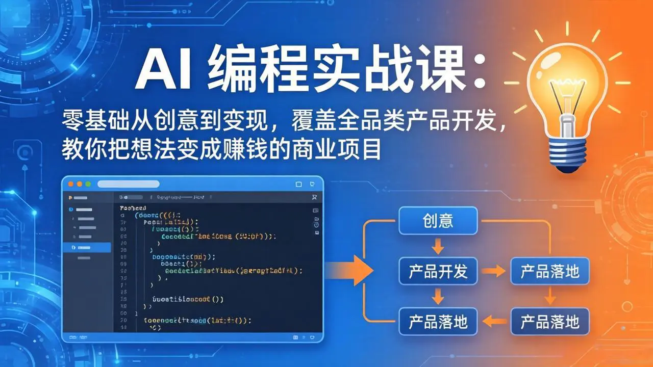 AI编程实战课-第三期-5月19更新:零基础从创意到变现,覆盖全品类产品开发,把想法变成赚钱项目