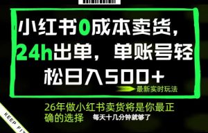 小红书0成本AI卖货,24小时出单,全流程托管,保底日入500+,每天十几分钟就够了【揭秘】-优创圈